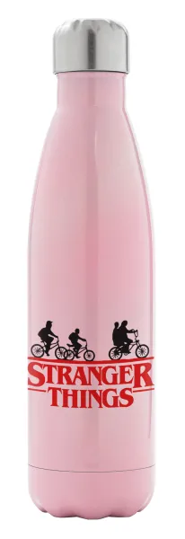 Stranger Things red — Μεταλλικό παγούρι θερμός Ροζ Ιριδίζον (Stainless steel), διπλού τοιχώματος, 500ml