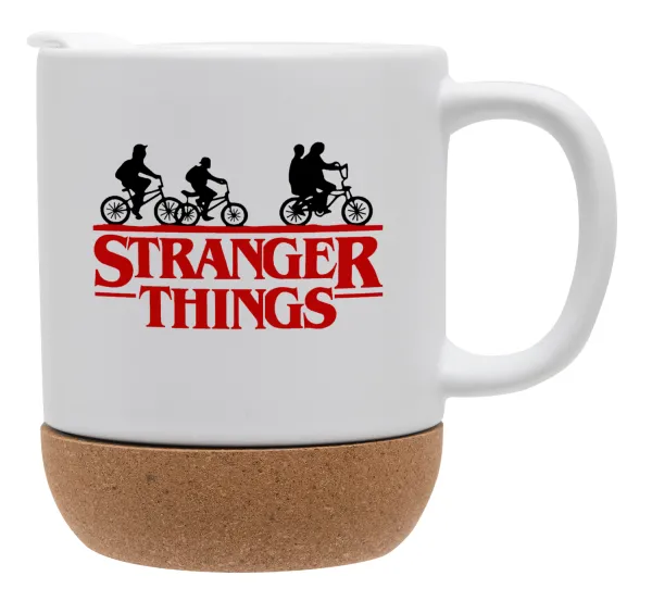 Stranger Things red — Κούπα, κεραμική με βάση φελού και καπάκι (ΜΑΤ), 330ml