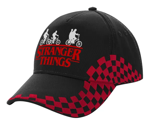Stranger Things red — Adult Cap RACING Ultimate Black/Red, (100% COTTON DRILL, ADULT, UNISEX, ONE SIZE)
