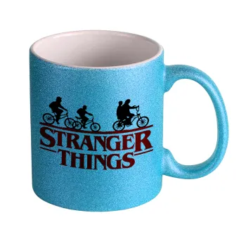 Stranger Things red, Κούπα Σιέλ Glitter που γυαλίζει, κεραμική, 330ml