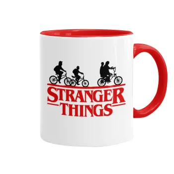Stranger Things red, Κούπα χρωματιστή κόκκινη, κεραμική, 330ml