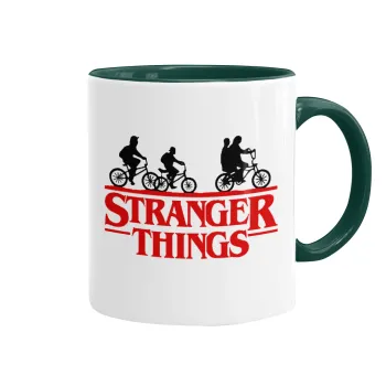 Stranger Things red, Κούπα χρωματιστή πράσινη, κεραμική, 330ml