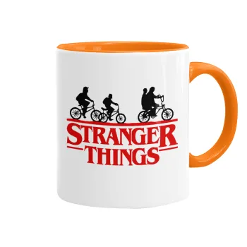 Stranger Things red, Κούπα χρωματιστή πορτοκαλί, κεραμική, 330ml