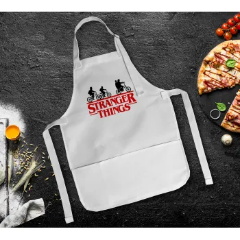 Stranger Things red, Ποδιά Σεφ Ολόσωμη Παιδική (με ρυθμιστικά και 2 τσέπες)