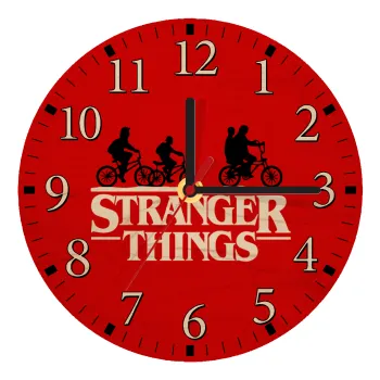 Stranger Things red, Ρολόι τοίχου ξύλινο plywood (20cm)