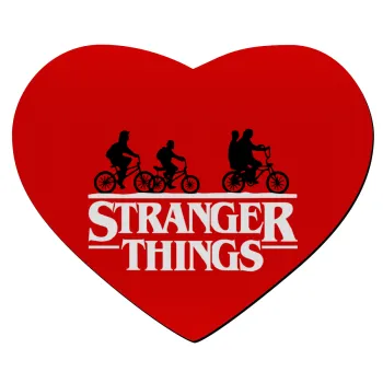 Stranger Things red, Mousepad heart 23x20cm
