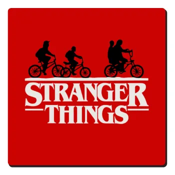 Stranger Things red, Τετράγωνο μαγνητάκι ξύλινο 6x6cm