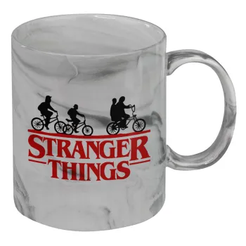 Stranger Things red, Κούπα κεραμική, marble style (μάρμαρο), 330ml