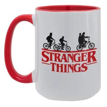 Stranger Things red, Κούπα Mega 15oz, κεραμική Κόκκινη, 450ml