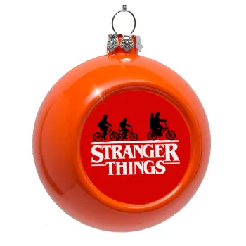 Stranger Things red, Στολίδι Χριστουγεννιάτικη μπάλα δένδρου Πορτοκαλί 8cm