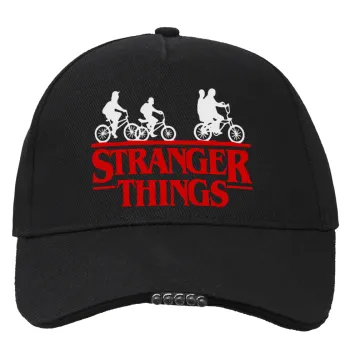 Stranger Things red, Work & Activity LED Light Cap – Perfect for Night & Low Light Conditions (100% COTTON, ADULT, UNISEX)