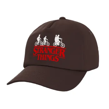 Stranger Things red, Καπέλο Ενηλίκων Baseball, 100% Βαμβακερό, Chocolate, Καφέ (ΒΑΜΒΑΚΕΡΟ, ΕΝΗΛΙΚΩΝ, UNISEX, ONE SIZE)