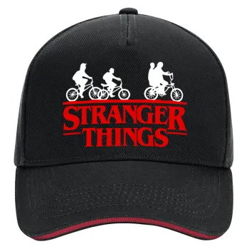 Stranger Things red, DRILL Adult Ultimate Hat BLACK/RED, (100% COTTON, ADULT, UNISEX, ONE SIZE)