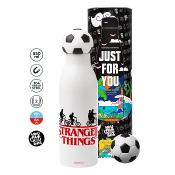 Stranger Things red, Soccer Metal mug thermos, double wall, 550ml