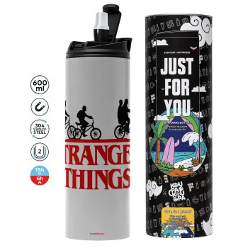 Stranger Things red, Tumbler stainless steel GREY 600ml