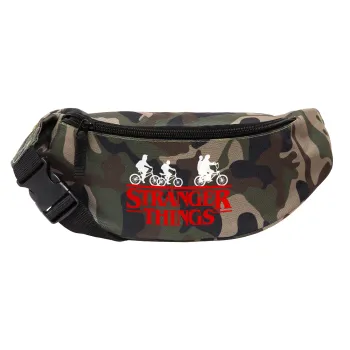 Stranger Things red, Unisex waist bag (banana) in Jungle camouflage color with 2 pockets