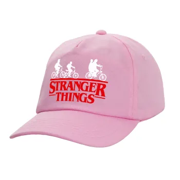 Stranger Things red, Καπέλο Ενηλίκων Baseball, 100% Βαμβακερό,  ΡΟΖ (ΒΑΜΒΑΚΕΡΟ, ΕΝΗΛΙΚΩΝ, UNISEX, ONE SIZE)