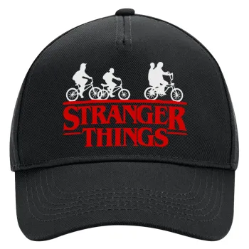 Stranger Things red, Adult Ultimate Hat BLACK, (100% COTTON DRILL, ADULT, UNISEX, ONE SIZE)