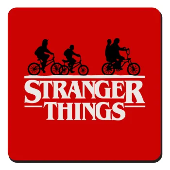 Stranger Things red, Τετράγωνο μαγνητάκι ξύλινο 9x9cm