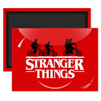 Stranger Things red, Ορθογώνιο μαγνητάκι ψυγείου διάστασης 9x6cm