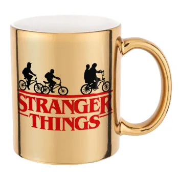 Stranger Things red, Mug ceramic, gold mirror, 330ml