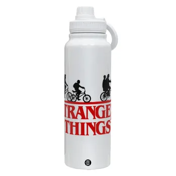 Stranger Things red, Θερμός 1L Ανοξείδωτο με Βάση Κινητού & Διπλά Τοιχώματα