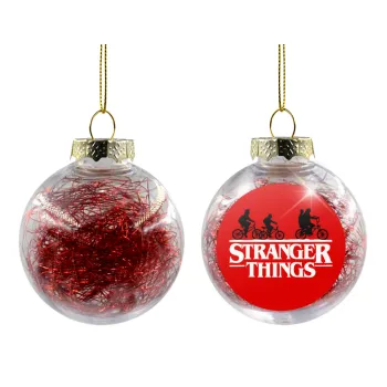 Stranger Things red, Transparent Christmas tree ball ornament with red filling 8cm