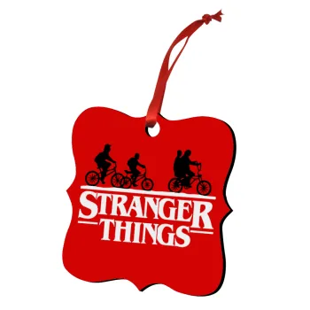 Stranger Things red, Στολίδι Χριστουγεννιάτικο στολίδι polygon ξύλινο 7.5cm