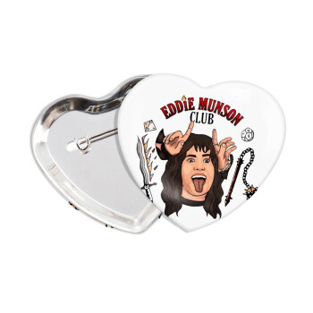 Eddie Munson, Hellfire CLub, Stranger Things, Κονκάρδα παραμάνα καρδιά (57x52mm)