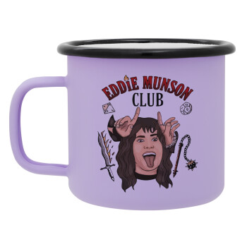 Eddie Munson, Hellfire CLub, Stranger Things, Κούπα Μεταλλική εμαγιέ ΜΑΤ Light Pastel Purple 360ml