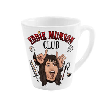Eddie Munson, Hellfire CLub, Stranger Things, Κούπα κωνική Latte Λευκή, κεραμική, 300ml