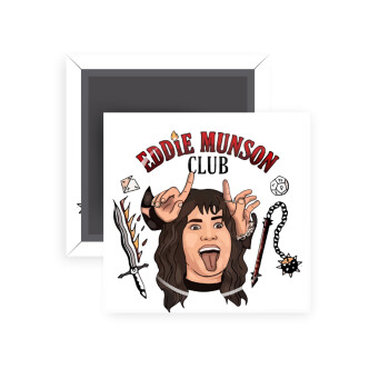 Eddie Munson, Hellfire CLub, Stranger Things, Μαγνητάκι ψυγείου τετράγωνο διάστασης 5x5cm