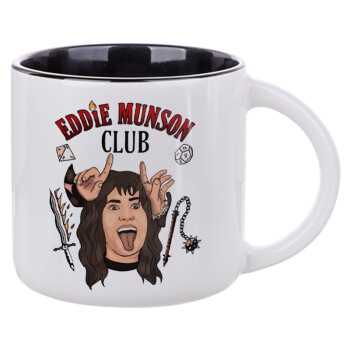 Eddie Munson, Hellfire CLub, Stranger Things, Κούπα κεραμική 400ml Λευκή/Μαύρη