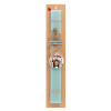 Easter Set, wooden keychain & aromatic flat Easter candle (30cm) (TURQUOISE)