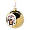 Golden Christmas tree ball ornament 8cm