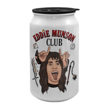 Eddie Munson, Hellfire CLub, Stranger Things, Κούπα ταξιδιού μεταλλική με καπάκι (tin-can) 500ml