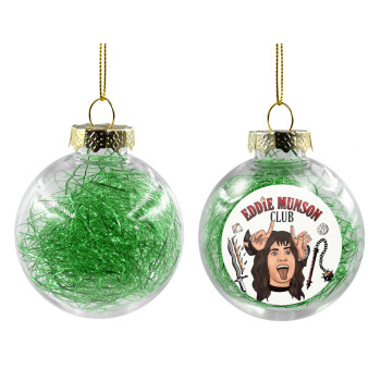 Eddie Munson, Hellfire CLub, Stranger Things, Χριστουγεννιάτικη μπάλα δένδρου διάφανη με πράσινο γέμισμα 8cm