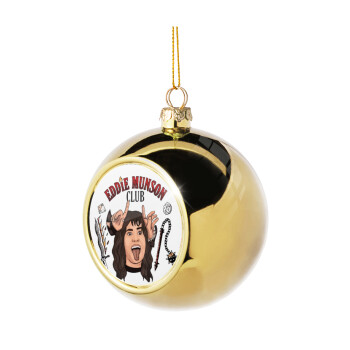 Eddie Munson, Hellfire CLub, Stranger Things, Golden Christmas tree ball ornament 8cm