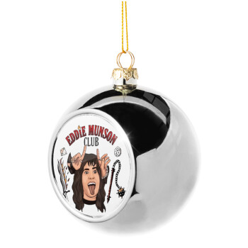 Eddie Munson, Hellfire CLub, Stranger Things, Χριστουγεννιάτικη μπάλα δένδρου Ασημένια 8cm