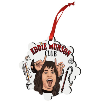 Eddie Munson, Hellfire CLub, Stranger Things, Στολίδι Χριστουγεννιάτικο στολίδι snowflake ξύλινο 7.5cm