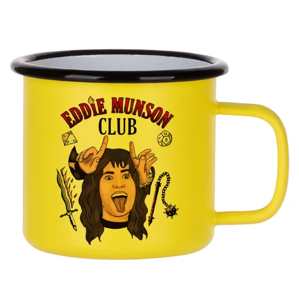 Eddie Munson — Κούπα Μεταλλική εμαγιέ ΜΑΤ Κίτρινη 360ml