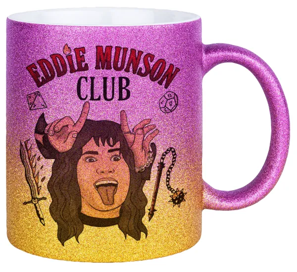 Eddie Munson — Κούπα Χρυσή/Ροζ Glitter, κεραμική, 330ml