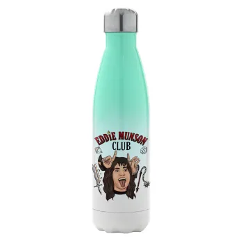 Eddie Munson, Hellfire CLub, Stranger Things, Metal mug thermos Green/White (Stainless steel), double wall, 500ml