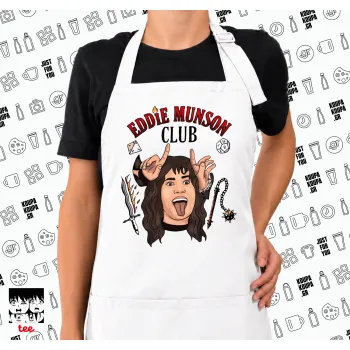 Eddie Munson, Hellfire CLub, Stranger Things, Ποδιά μακριά Σεφ ολόσωμη με τσέπες white (ΕΝΗΛΙΚΩΝ)