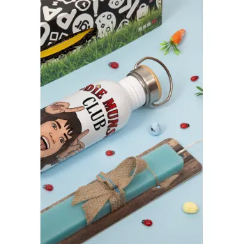 Eddie Munson, Hellfire CLub, Stranger Things, Πασχαλινή Λαμπάδα με παγούρι μεταλλικό (620ml, stainless steel) & κερί αρωματικό πλακέ (30cm) (ΤΙΡΚΟΥΑΖ)