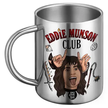 Eddie Munson, Hellfire CLub, Stranger Things, Ανοξείδωτη Μεταλλική Κούπα 450ml - Διπλού Τοιχώματος