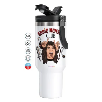 Eddie Munson, Hellfire CLub, Stranger Things, Mega Stainless steel Tumbler with lid, double wall 1,2L