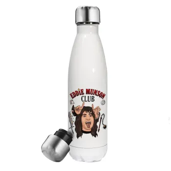 Eddie Munson, Hellfire CLub, Stranger Things, Metal mug thermos White (Stainless steel), double wall, 500ml