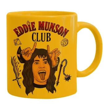 Eddie Munson, Hellfire CLub, Stranger Things, Κούπα, κεραμική κίτρινη, 330ml