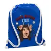 Backpack pouch GYMBAG Blue, with pocket (40x48cm) & thick cords